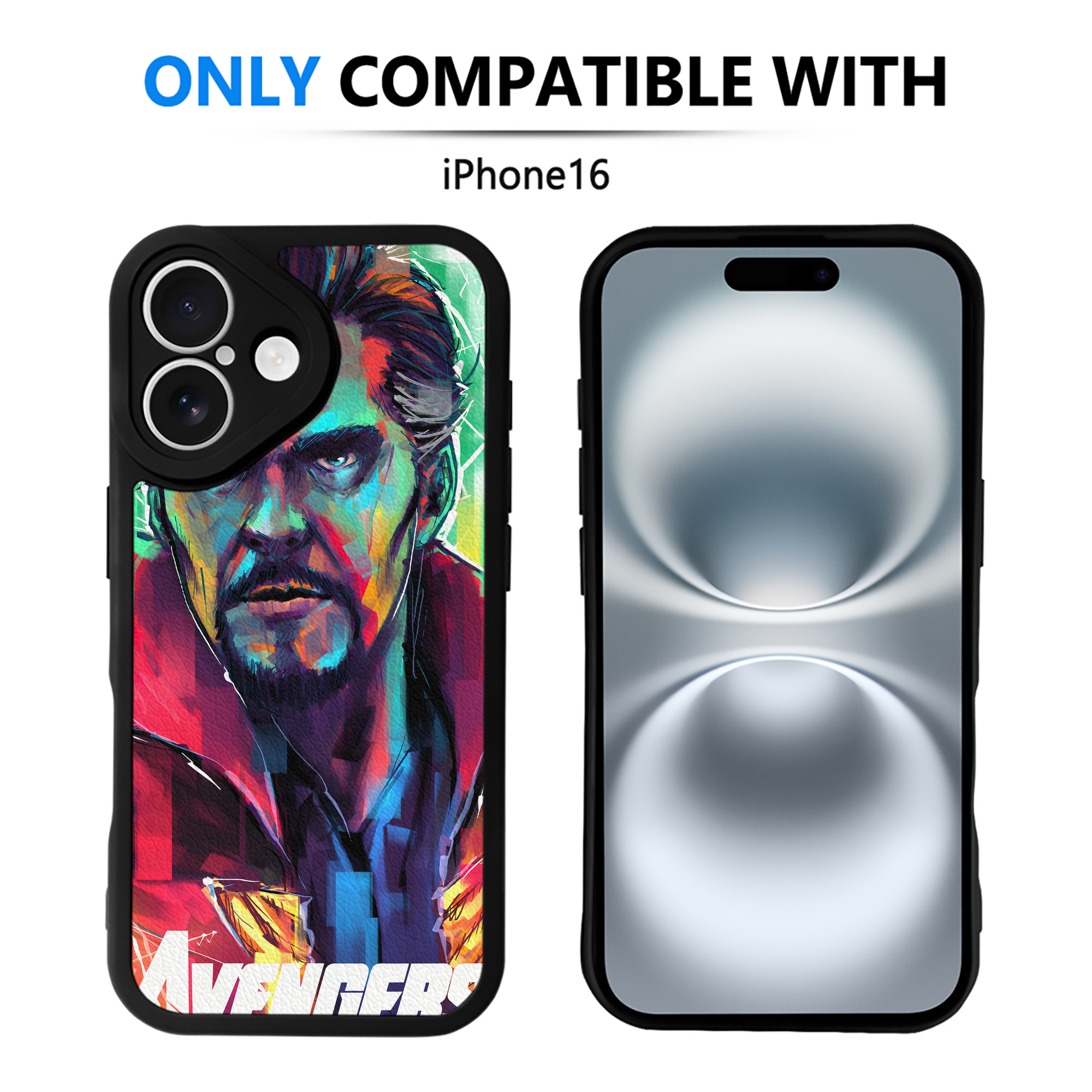 （画像用） アベンジャーズ The Avengers 【iPhone 16シリーズ対応】シリコンスマホケース（レザー調） 材質：シリコン